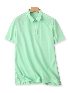 翻领POLO衫夏季新款短袖T恤衫男士宽松休闲套头外单衬衫上衣25113