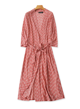 印花雪纺衫 春秋新款中长款披肩罩衫 百搭防晒衣女上衣外套 08354