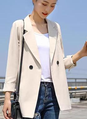 翻领西装 春秋新款长袖纽扣开衫休闲时尚小西服 女上衣外套 02132