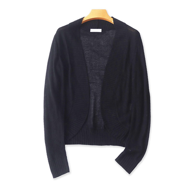 针织披肩罩衫 春秋新款长袖百搭显瘦开衫女休闲上衣宽松外套23372