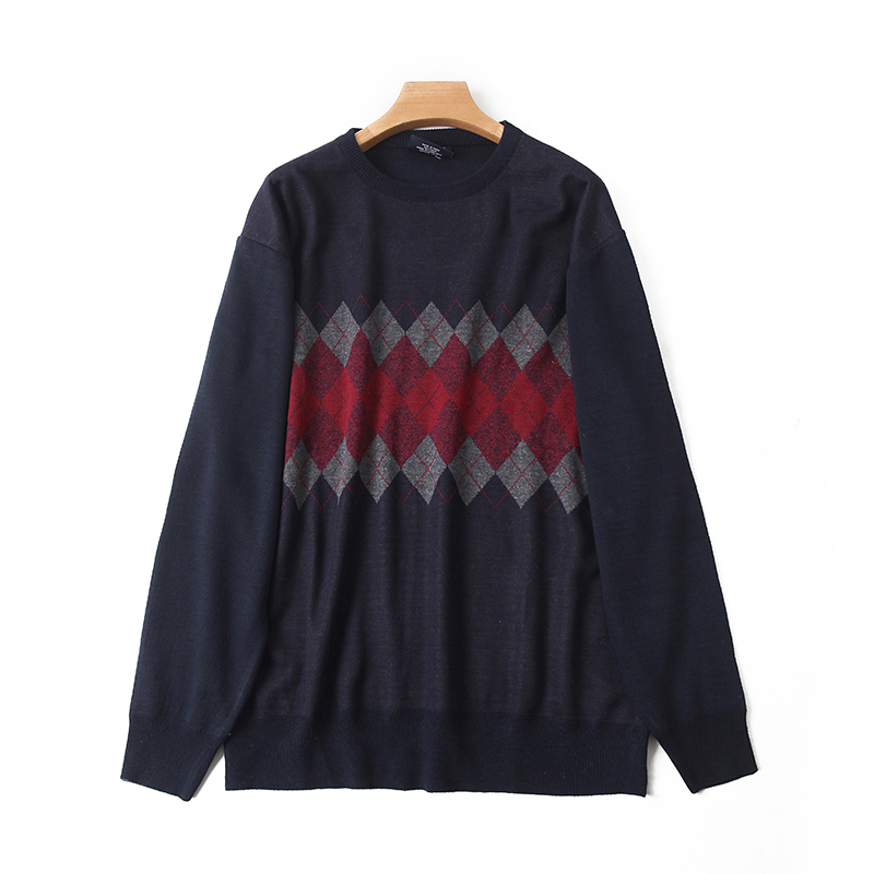 男士套头毛衣针织衫圆领