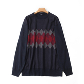 秋冬圆领针织衫 长袖 男士 上衣 套头毛衣 宽松休闲打底衫 新款