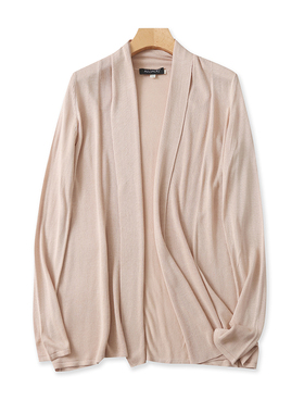 翻领针织披肩 春秋新款薄款开衫宽松显瘦女罩衫外贸上衣外套17434