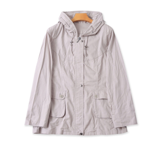 春秋新款 风衣女外套上衣 长袖 外贸时尚 19504 拉链开衫 连帽夹克衫