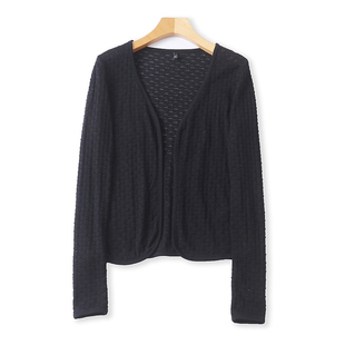针织开衫 女上衣披肩外套 春秋新款 女罩衫 16014 时尚 外贸钩花长袖