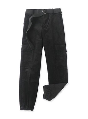 灯芯绒收脚口工装裤 半松紧腰春秋新款宽松百搭时尚女外搭裤12392