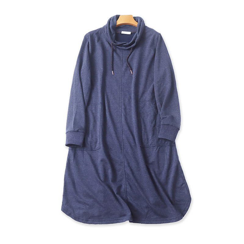 爱丽爱熙加绒翻领卫衣连衣裙