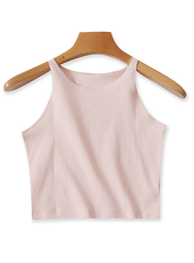 圆领背心 夏季新款无袖短款T恤时尚打底衫 女士修身吊带上衣05452