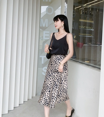 中长包臀裙半身裙仿真丝高腰显瘦