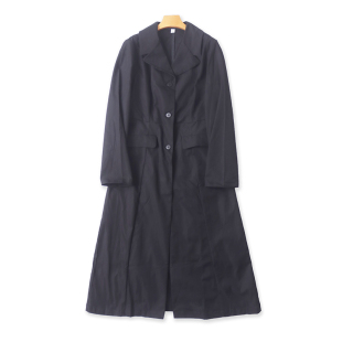 大衣外贸时尚 翻领长款 纽扣开衫 春秋新款 女上衣外套21353 收腰风衣