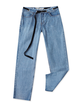 毛边镂空牛仔裤 春夏季新款水洗做旧显瘦九分裤百搭外贸裤子08082