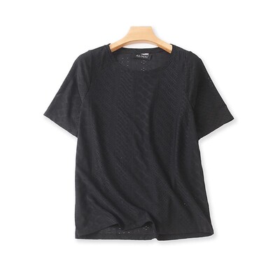 外单纯色女士吸湿排汗短袖T恤