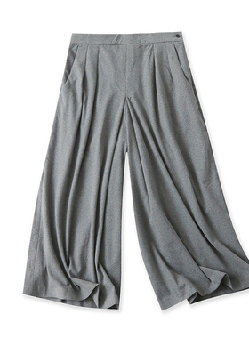 阔腿裤春秋新款百搭时尚九分裙裤 女宽松休闲甩腿裤外单裤子21024