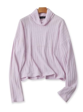 雪尼尔高领针织衫 春秋新款长袖毛衣时尚打底女套头宽松上衣16252