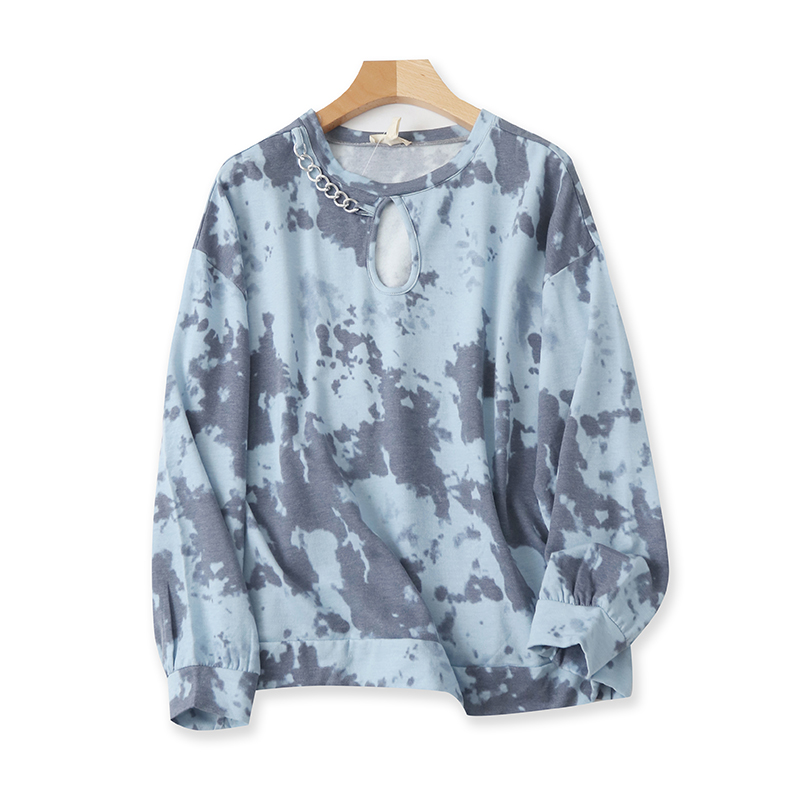 毛圈金属链卫衣 春秋新款长袖宽松外套时尚套头打底衫女上衣02074