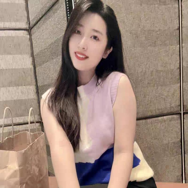 爱丽爱熙百搭款毛衣马甲针织背心