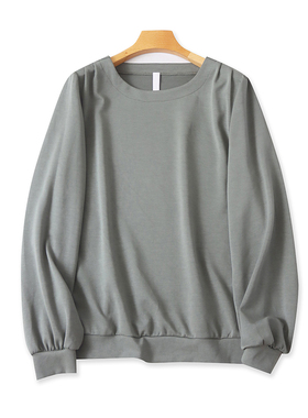 外贸圆领长袖T恤衫 春秋新款百搭显瘦体恤女打底衫宽松上衣 18053