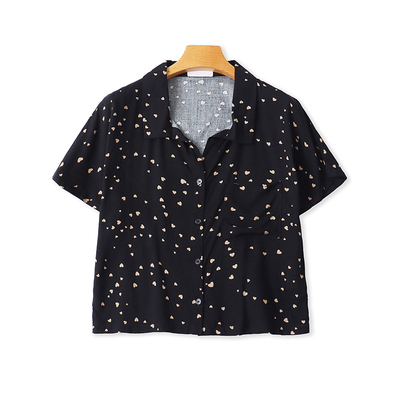 翻领印花短袖T恤衫夏宽松休闲