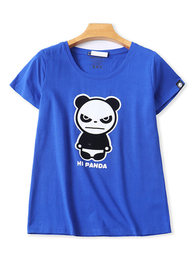 外贸圆领卡通短袖T恤衫夏季新款时尚男女情侣装宽松休闲上衣11454