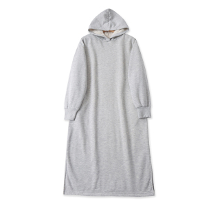 时尚 秋冬新款 女宽松开叉外套裙子16034 连帽卫衣裙 日单加绒厚长款