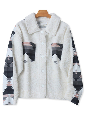 翻领羊羔毛短款外套 春秋新款长袖按扣开衫百搭显瘦女装上衣11193