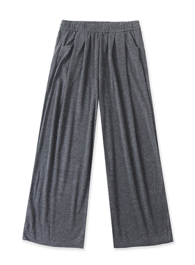 外贸松紧腰条纹休闲裤 春秋新款直筒时尚女显瘦宽松阔腿长裤05064