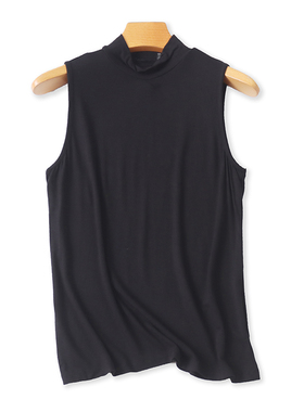 立领无袖T恤衫 夏季新款宽松休闲背心 女打底衫百搭时尚上衣07514