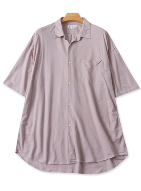 外贸翻领绗线短袖衬衫 夏季新款男纽扣开衫宽松大版显瘦上衣20094