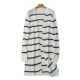 外贸针织横条纹开衫 外套上衣14494 针织披肩女长袖 春秋新款 中长款