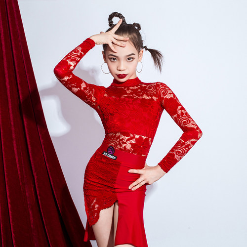 星辰舞服新款拉丁舞服女儿童成人长袖类似高档气质亮眼显白表演服