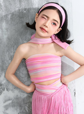 星辰舞女童糖果马卡龙流苏裤装