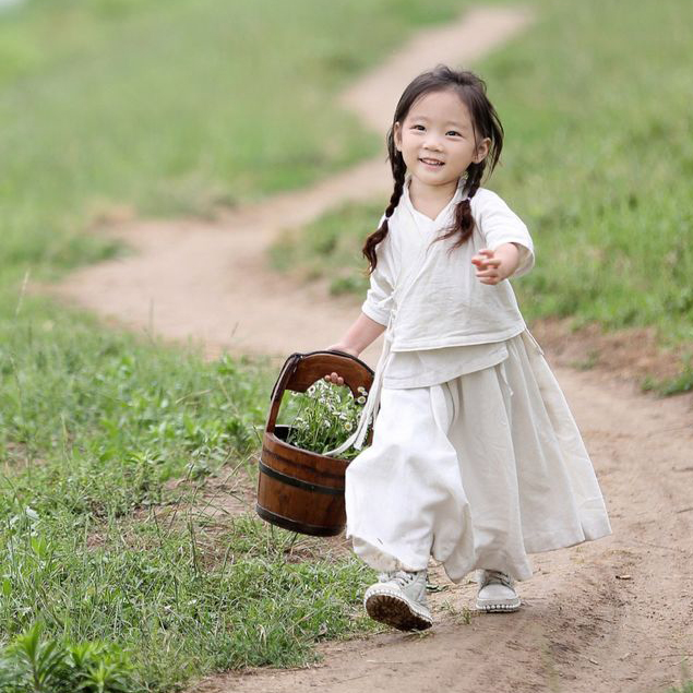 女童古风超仙汉服棉麻走秀襦裙