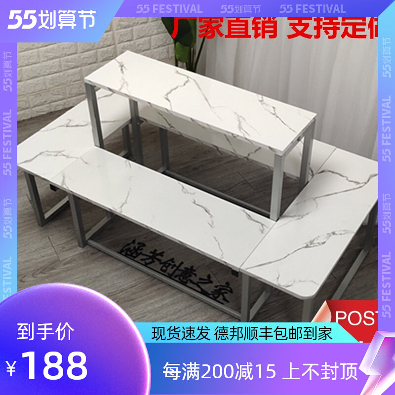 鞋服装店商场展会中岛展示陈列架梯形流水台花店鞋包架中间摆放银