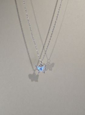 Cuteluck古着女生蓝色蝴蝶项链