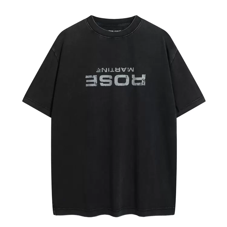 Mar 倒置英文字母LOGO印花短袖 黑色 S-XL  8059#