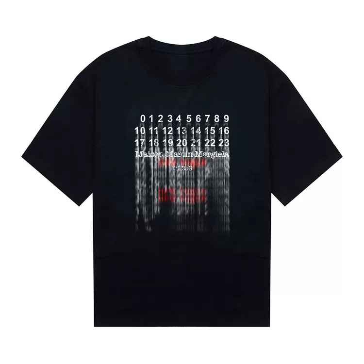 New Vogue × MM6 Maison Margiela流体LOGO印花短袖T恤  黑色 白色 46码 48码 50码 52码  3966#