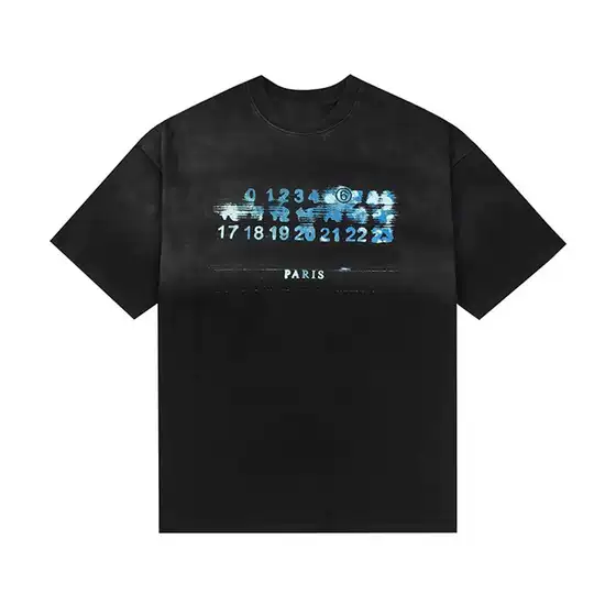 Distressed Fuzzy Letter Print Short-Sleeve T-Shirt