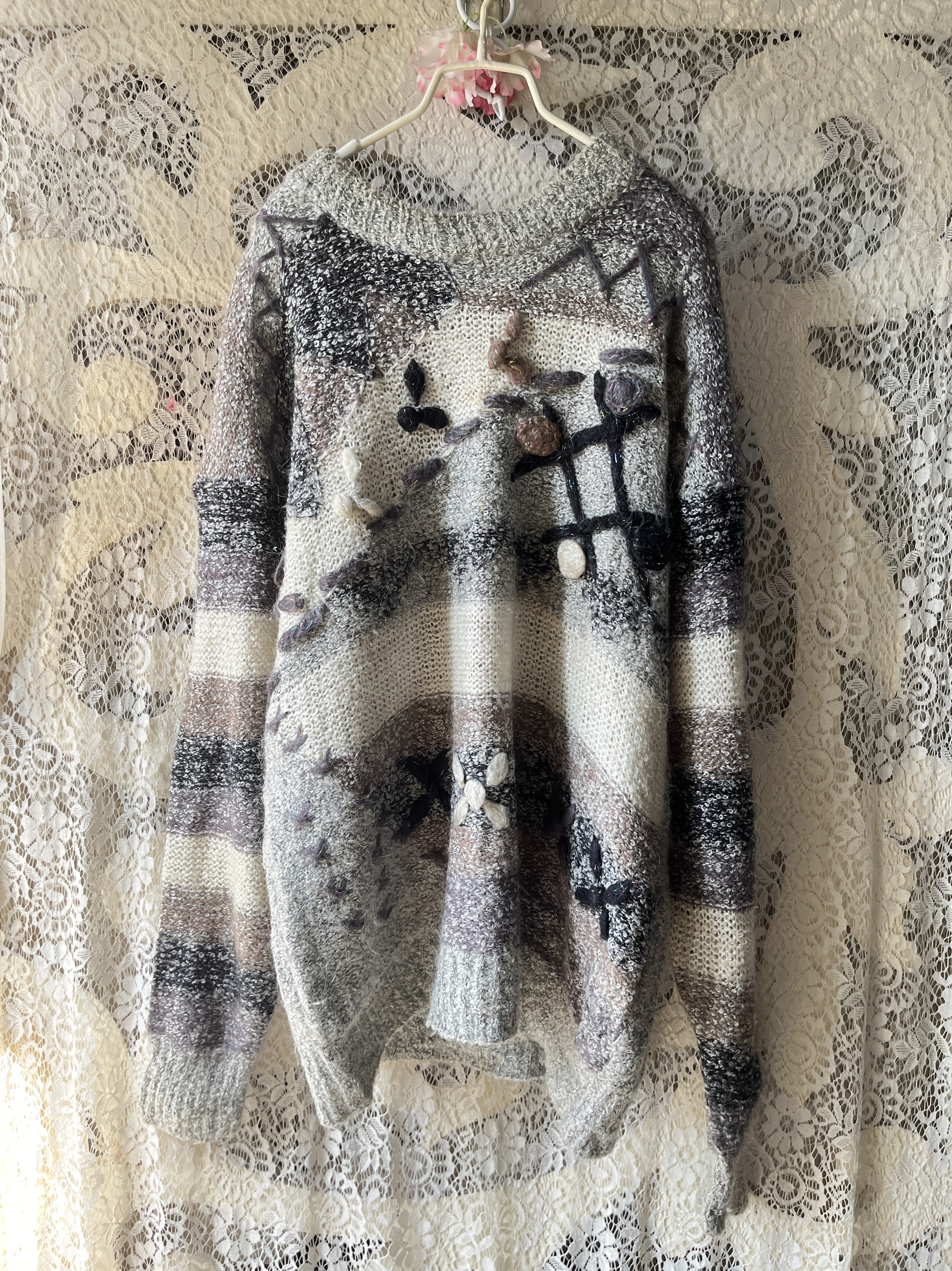 美拉德风穿搭慵懒大码宽松毛衣秋冬不退不换中长款有黄渍瑕疵特价