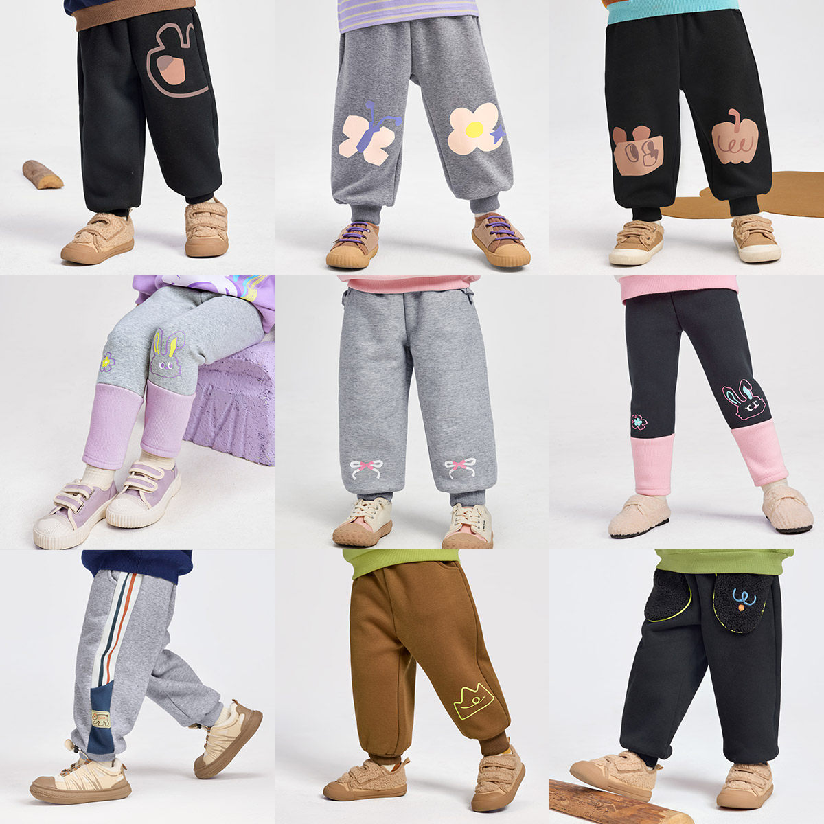 儿童裤子冬季加绒加厚男童休闲裤女童屁屁裤秋冬小童童装宝宝冬装