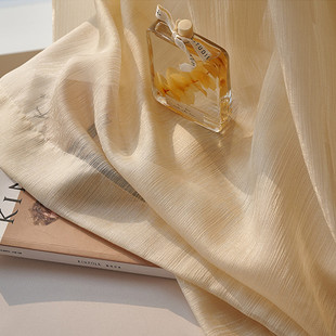 法式流光纱窗帘透光不透人纱帘卧室飘窗梦幻帘轻奢客厅纱窗纱幔