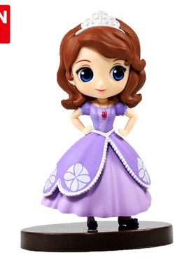 万代Qposket迷你水晶公主可爱公仔2迪士尼人偶苏菲亚玩具35816B盒