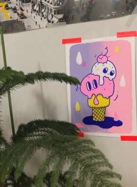 StudioPills-Goodbey Summer-原创丝网印装饰画／冰激凌