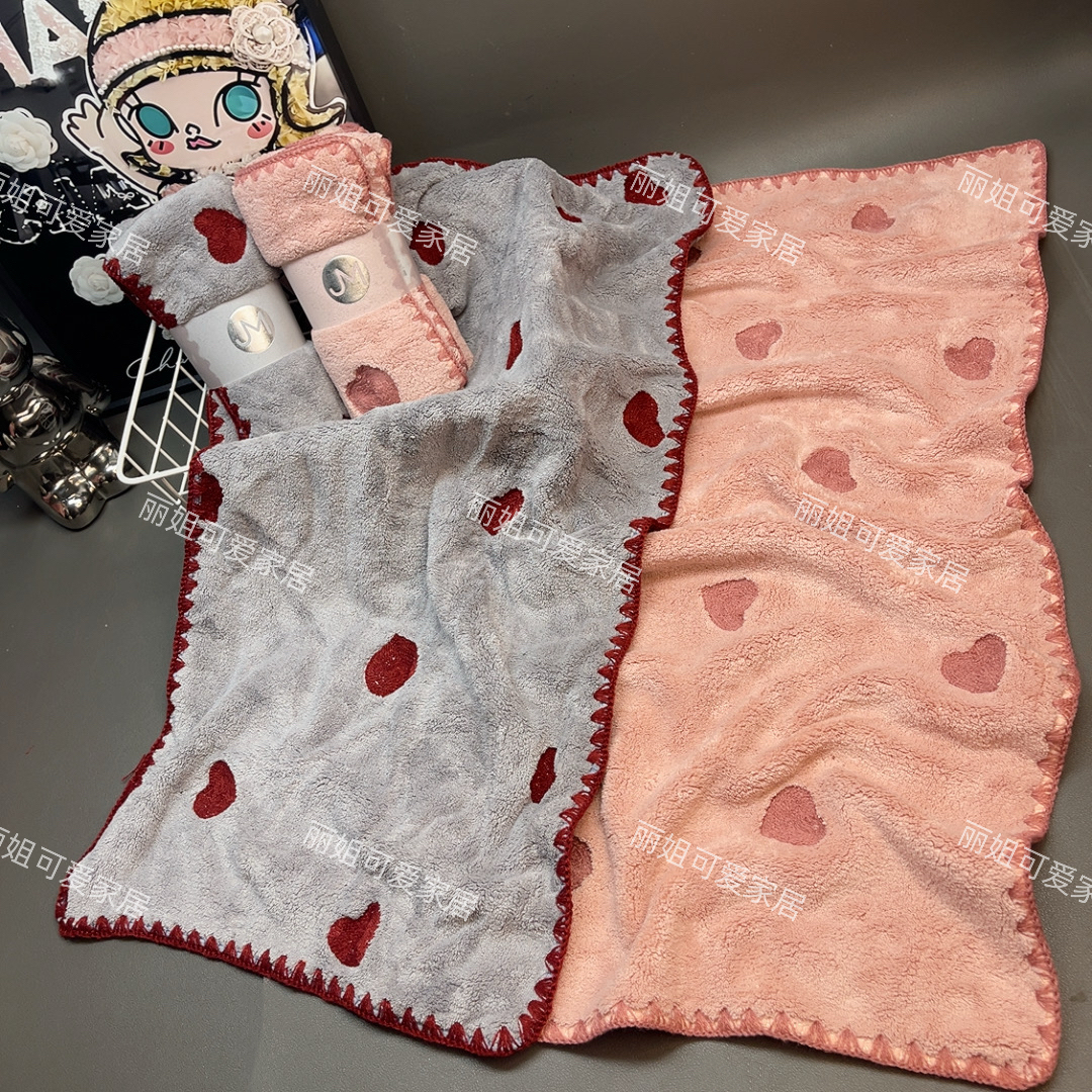 【瑾木良品】可爱小心心毛巾干发帽浴巾浴裙珊瑚绒柔软吸水