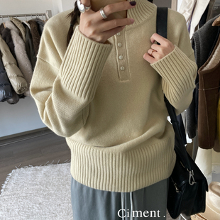ciment 高品质细腻软糯羊毛显白高领立领毛衣