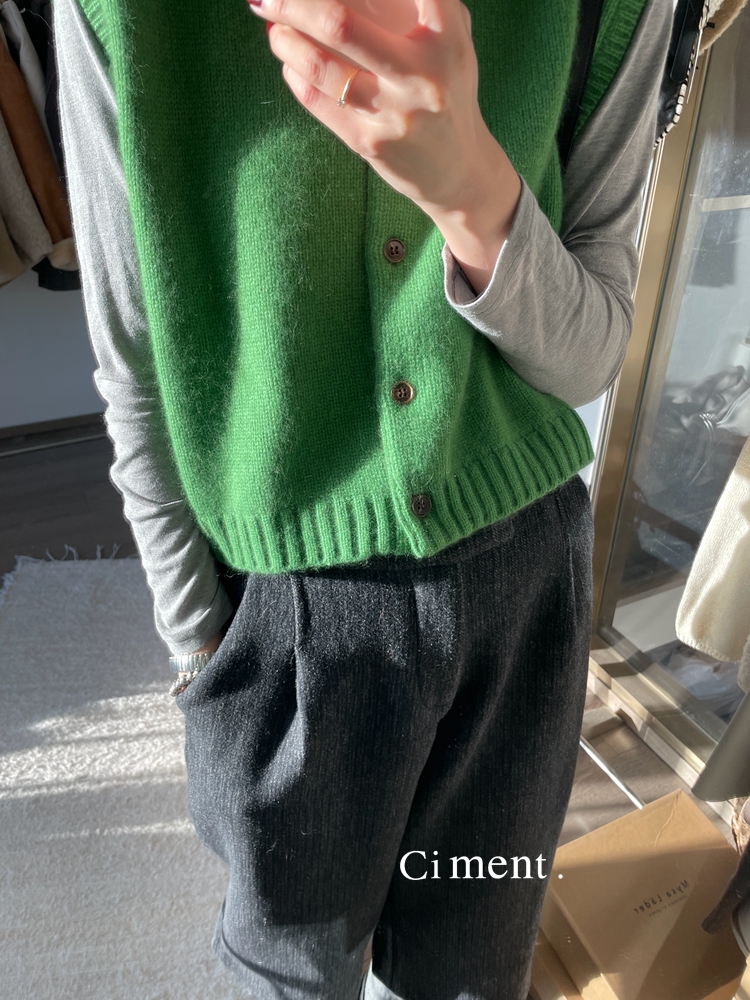 ciment 韩国代购 高品质纯羊毛软糯毛背心