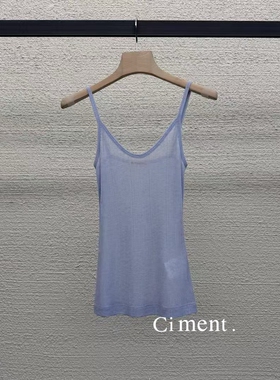 ciment 韩国东大门薄款蓝紫色吊带背心