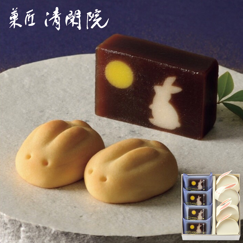 中秋节限定  日本菓匠清闲院秋夜兔子羊羹牛奶陷馒头点心进口零食