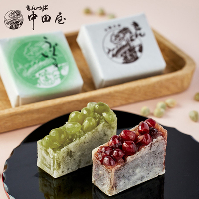 日本中田屋金锷红豆糕绿豆糕点心