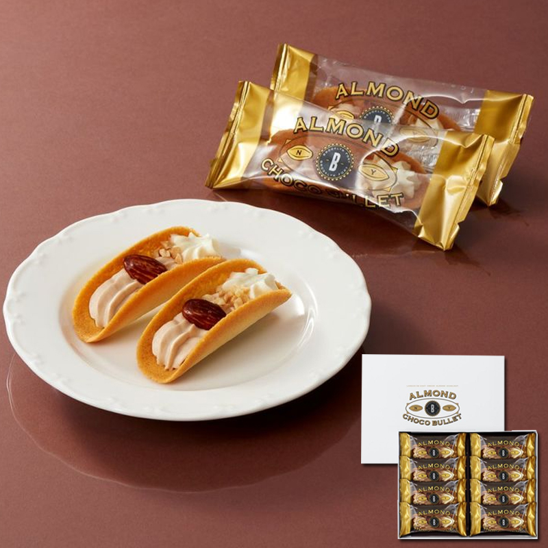 日本ALMOND CHOCO BULLET杏仁牛奶巧克力蛋卷饼干NY纽约进口零食