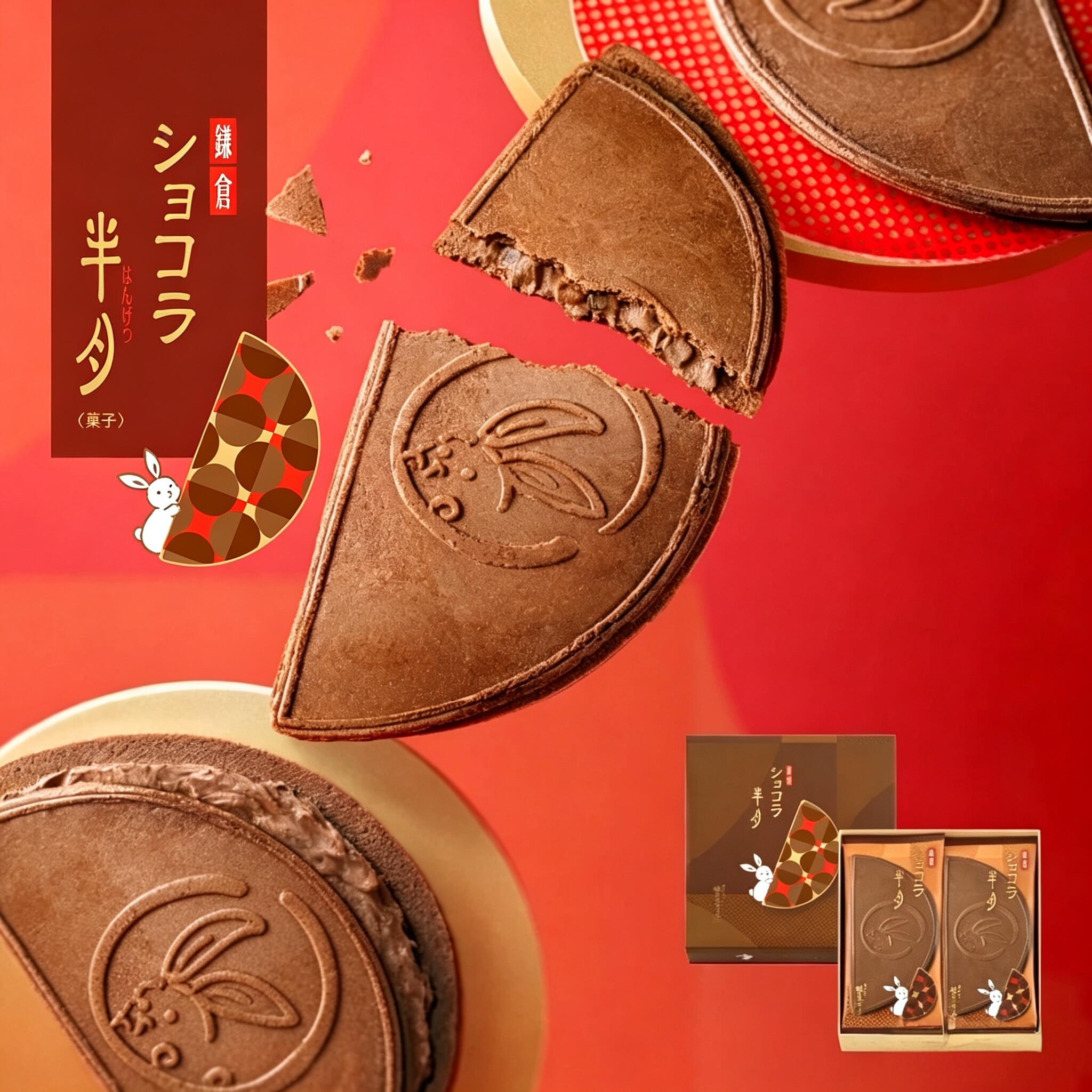 【现货速发】日本进口零食镰仓半月白桃小仓抹茶焦糖夹心饼干礼盒
